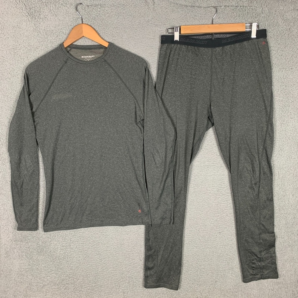 Mammut‎ Thermal Shirt & Pants Men's S/L Gray Stretch Baselayer 2 Piece Lot of 2
